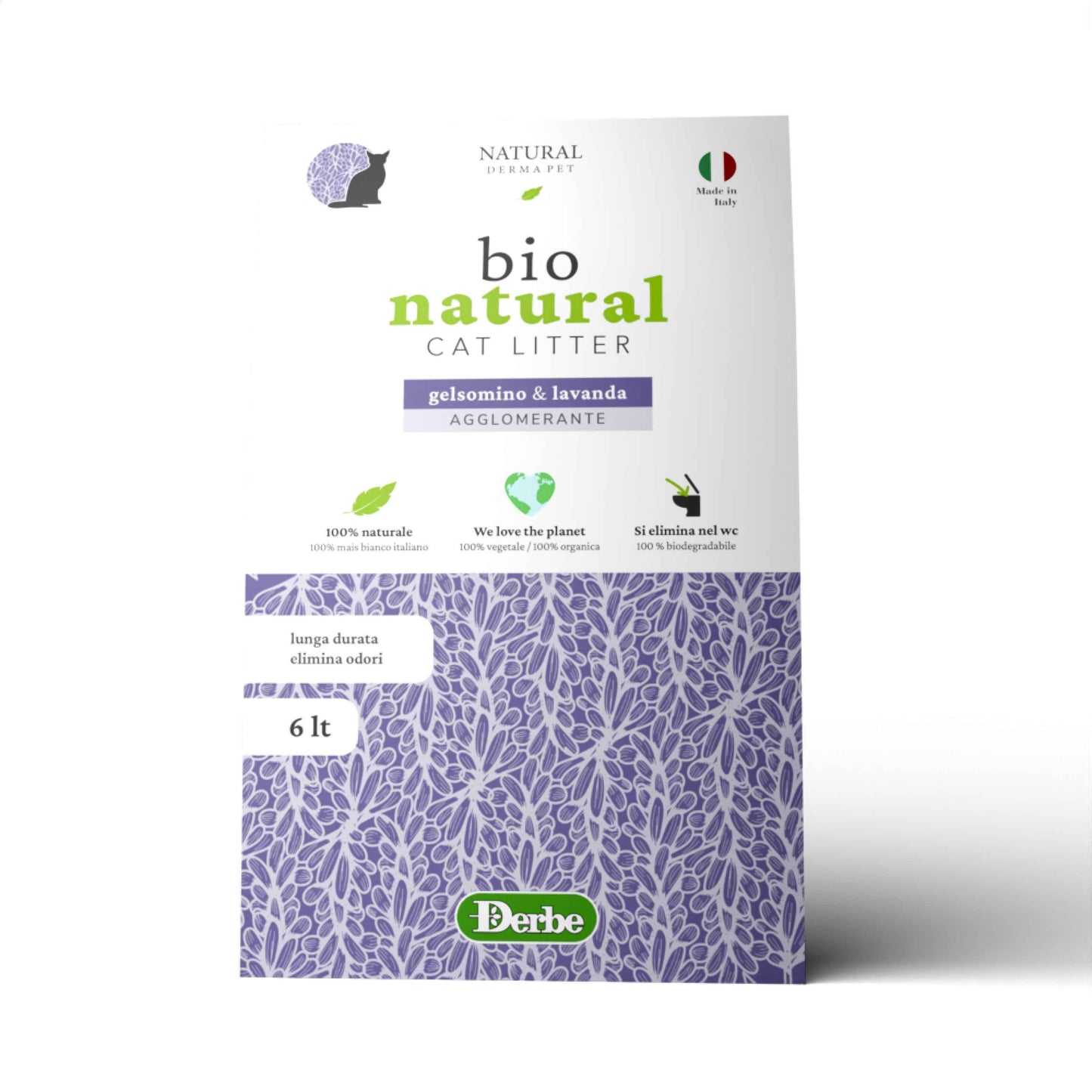 Natural corn cat litter with jasmine and lavender fragrance – 6L.