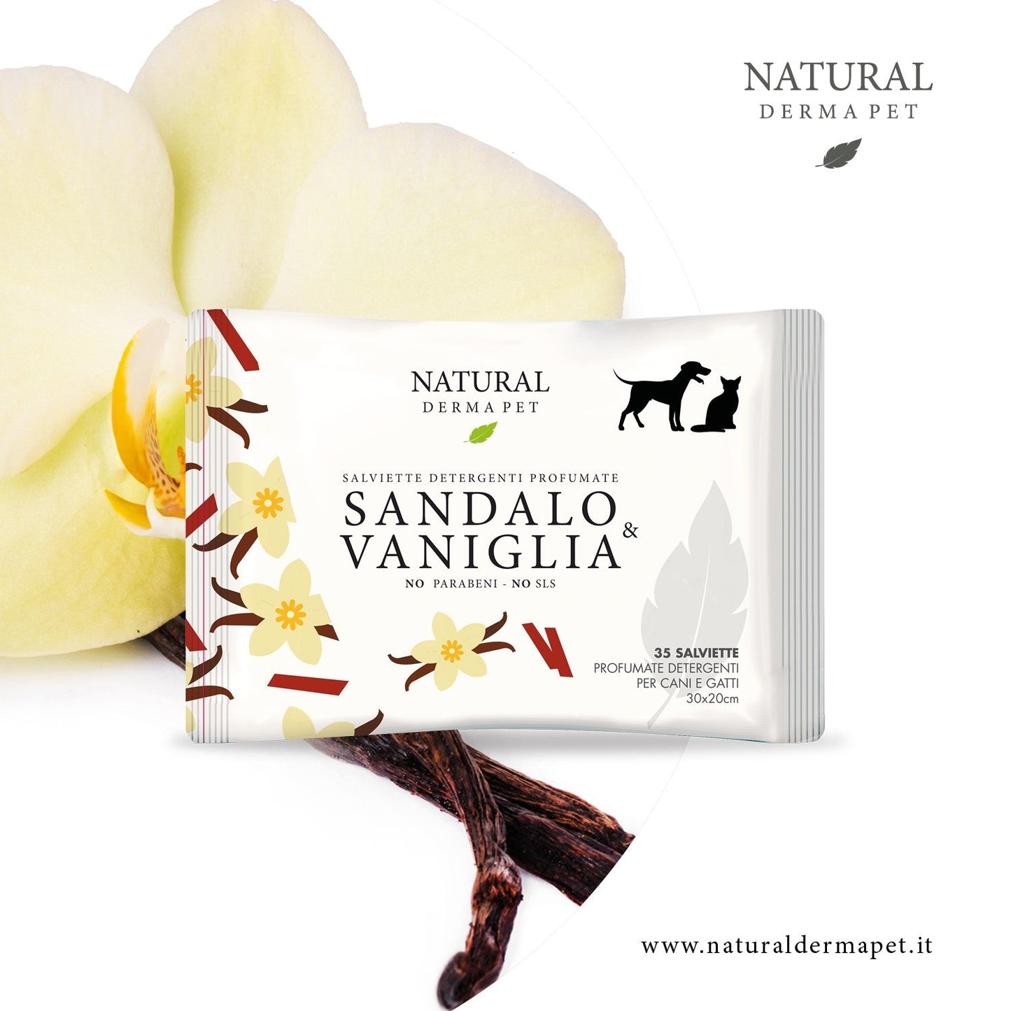 Mitras suņu un kaķu salvetes kažokam ar sandalkoka un vaniļas aromātu