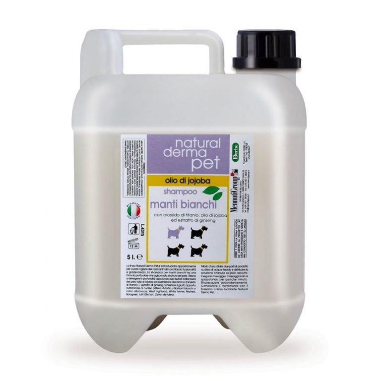 Suņu šampūns – baltam apmatojumam ar jojobas eļļu un žeņšeņu – 200 ml