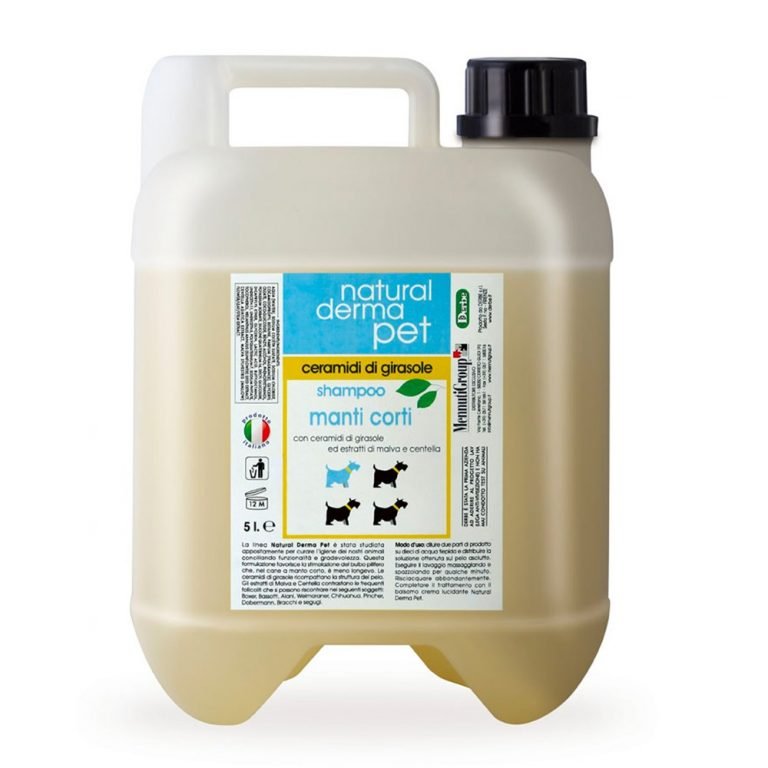 Suņu šampūns īsspalvainiem ar saulespuķu keramīdiem un malvu