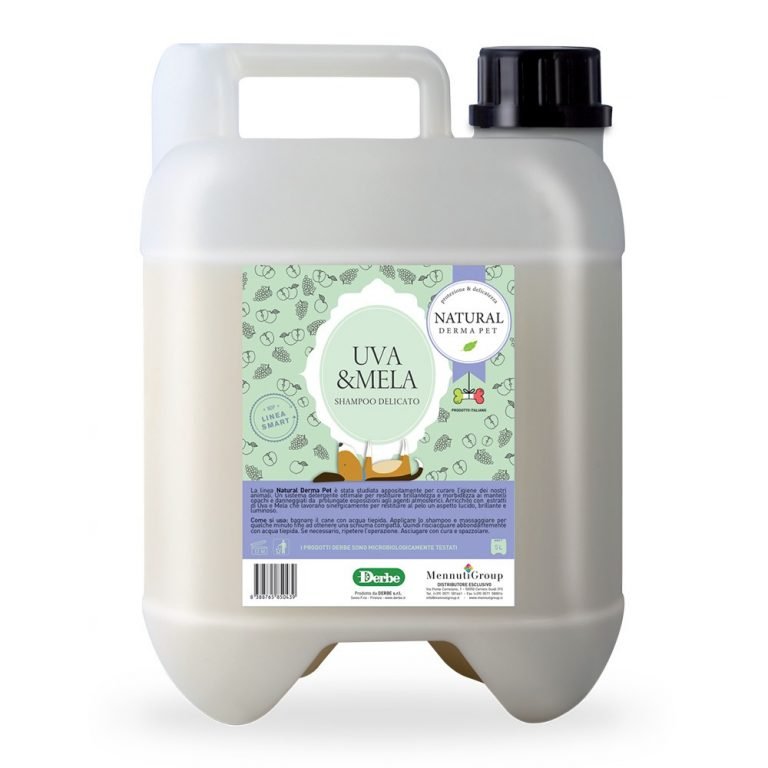 Suņu šampūns – Spīdums un atjaunošana bojātam apmatojumam ar vīnogu un ābolu – 200 ml