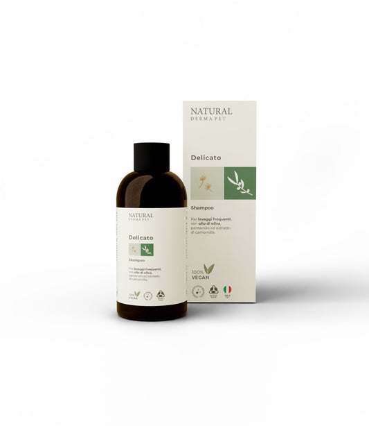 Suņu šampūns ar olīveļļu un kumelītēm biežai lietošanai