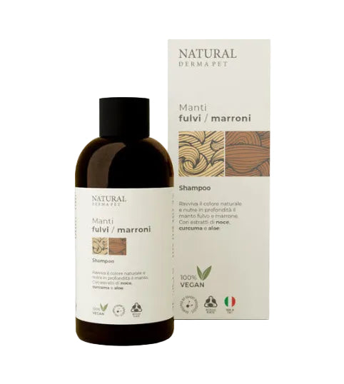 Dabīgs suņu šampūns brūnam apmatojumam maiga kopšana