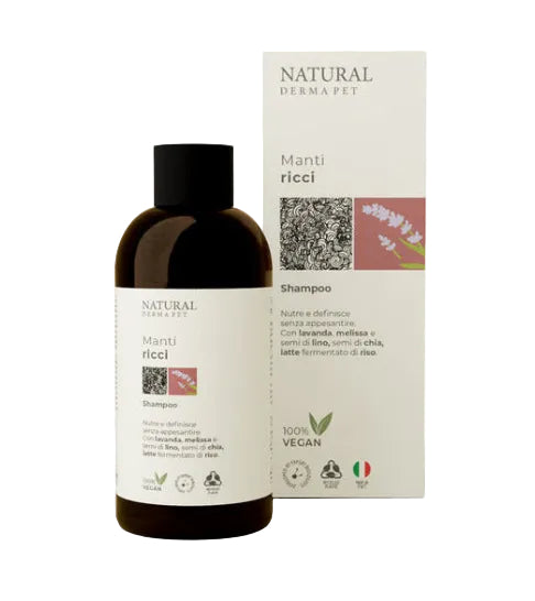 Dabīgs suņu šampūns ar mitrinošu efektu cirtainam apmatojumam