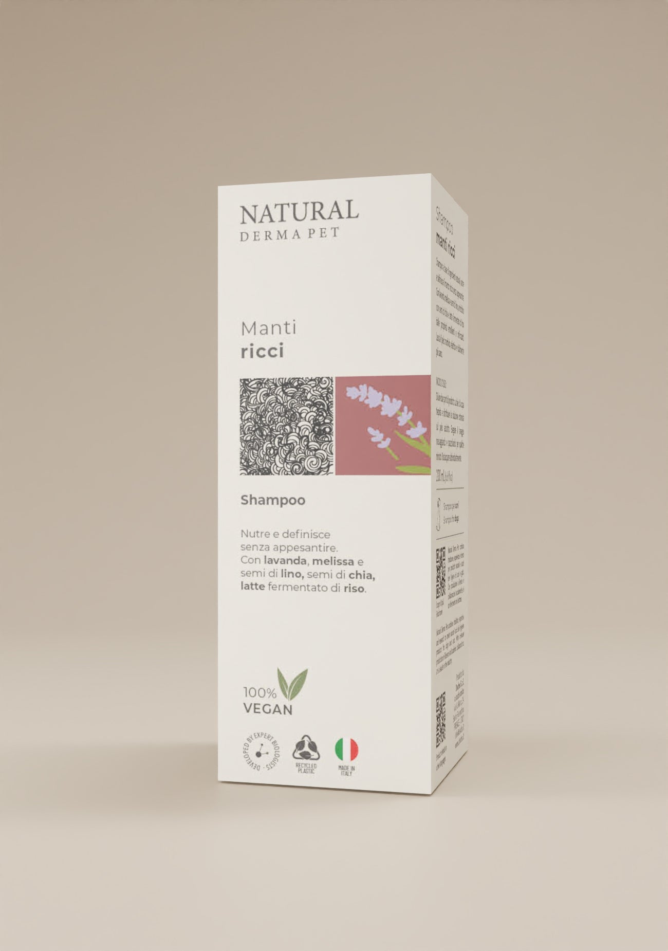 Dabīgs suņu šampūns ar mitrinošu efektu cirtainam apmatojumam