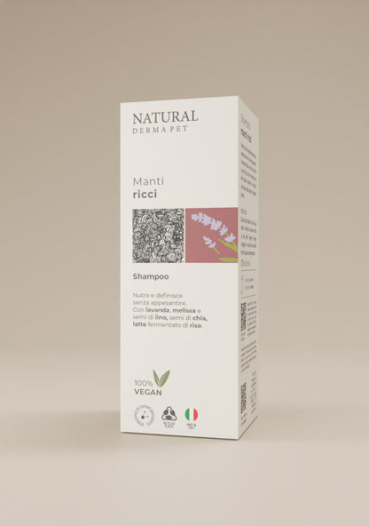 Dabīgs suņu šampūns ar mitrinošu efektu cirtainam apmatojumam