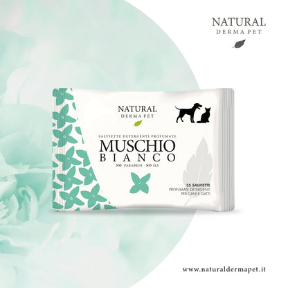 Wet Dog & Cat Wipes for Coat with White Musk Scent – 35pcs