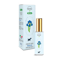 Bottle of dog and cat perfume for male pets, scented with flower heart & amber 30ml