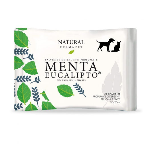 Wet Dog & Cat Wipes with Mint & Eucalyptus Scent – 35pcs